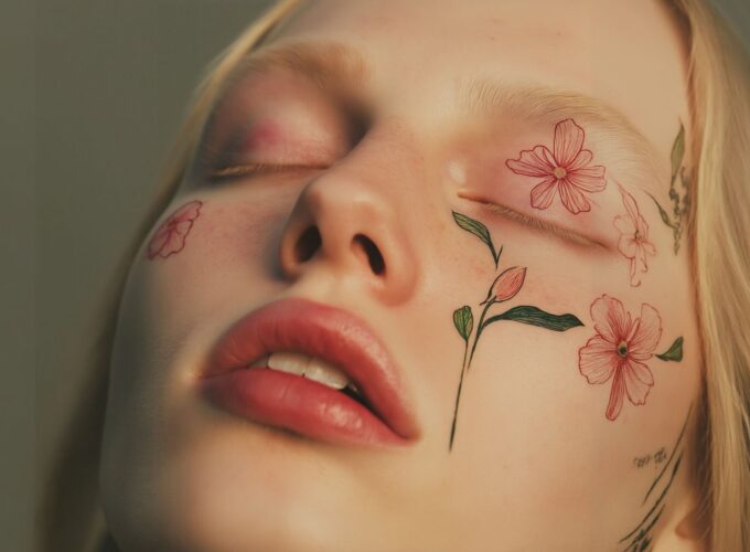 Floral Face Art Portrait